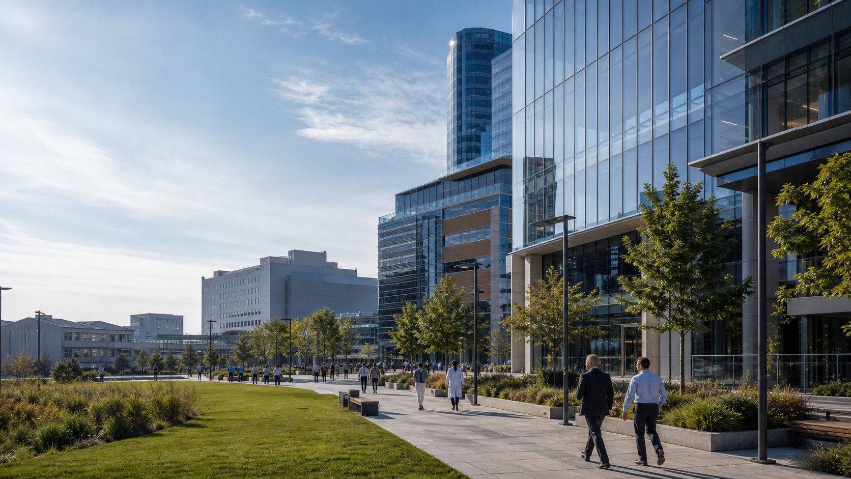 Modern business campus representing multiple industries and operational environments